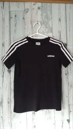 【アディダス】 140 半袖Tシャツ ブラック 吸汗速乾 CLIMALITE