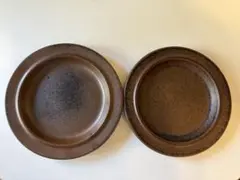 アラビア ルスカ ヴィンテージ 北欧食器 Φ20 プレート 赤茶系3皿 IJK