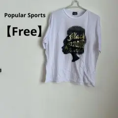 Popular Sports 【Free】ビックプリント半袖Tシャツ ホワイト