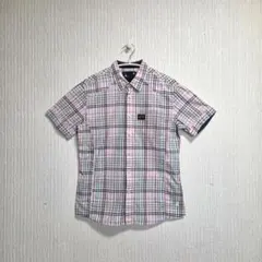 G-STAR RAW チェック柄 半袖シャツ Mサイズ ピンク ブルー グレーのサムネイル