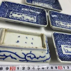 古伊万里　蛸唐草　長皿　5枚　トヒコ　w13.5㎝　東S8-0523① 古伊万里 蛸唐草 長皿 5枚 トヒコ w13.5㎝ 東S8-0523① - メルカリ
