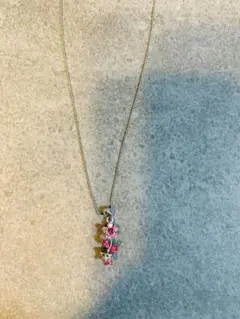 花モチーフ ピンク ネックレス