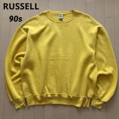 ラッセル 90s スウェット トレーナー XXL イエロー 前V 黄色