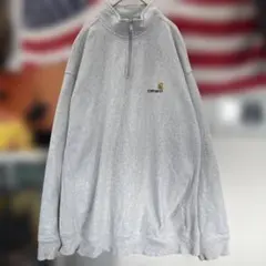 Carhartt グレー ハーフジップ トレーナー
