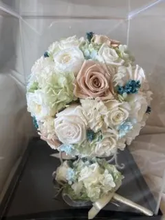 【再値下げ】ウェディングブーケ＆ブートニア【アーティシャルフラワー】