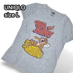 ユニクロ トムとジェリー コラボTシャツ 綿100% 半袖 アメコミ【L】グレーのサムネイル