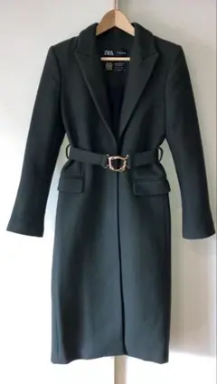 ZARA ザラ マンテコ アルパカウールチェスターコート モヘヤ混 グリーン M 高価ファッション - ZARA ザラ マンテコ アルパカウール