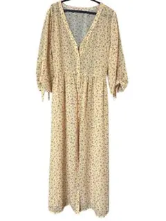 repipi armario イエロー 花柄 ワンピース　ロング丈　羽織り