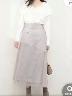 ナチュラルクチュール osono長さ変えれる線画レーススカート