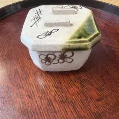 加藤五陶 織部焼 木瓜形 食籠 喰籠 菓子器 茶道具 未使用 R8SB401