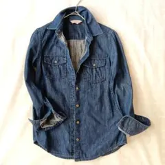 レディース ダークデニム ボタンアップシャツバナナリパブリック 美品