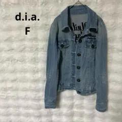 d.i.a. ダイヤ バックロゴ デニムジャケット Fサイズ ダメージ加工