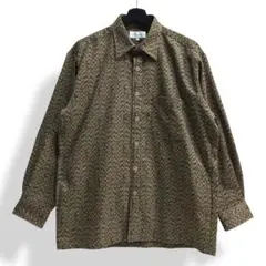 レア【VINTAGE】90s スクエアドット 総柄 ビンテージシャツ レトロ古着
