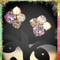 スワロフスキーとパールのピアス