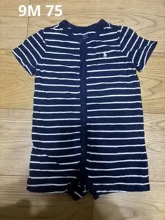 Ralph Lauren 半袖ロンパース ネイビーストライプ　9M 75