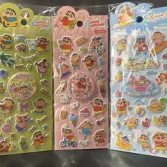 海外公式 クレヨンしんちゃん　ぷっくり ウォーターシール 3枚