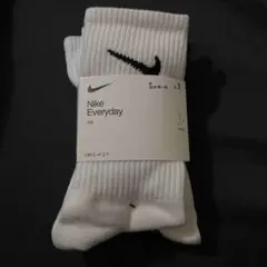 新品　ナイキ　M(25-27cm) クッション　クルーソックス　白1足セット