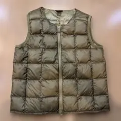 130オリーブ ダウンベスト ジップアップ