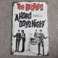 Beatles A Hard Day's Night スチール製看板