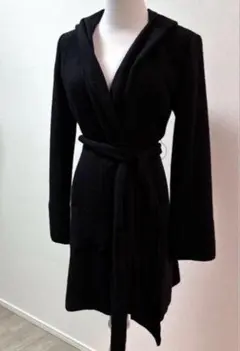 【新品・未使用】MICHEL KLEIN ウール フード付コーディガーデン 黒のサムネイル