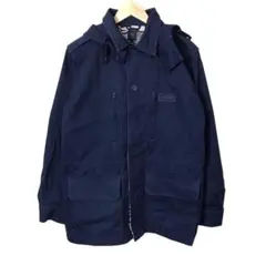 アディダス　コットンジャケット　刺繍　ビックサイズ　ネイビー　フード取り外し可能