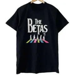 THE BETAS ビートルズ パロディー プリント ブラック 黒 Tシャツ