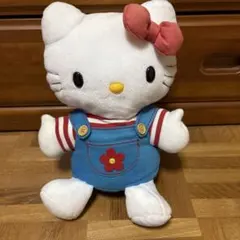ハローキティ ぬいぐるみ 青いオーバーオール　1999年製　約３０㌢