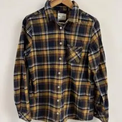 Heart Market チェック柄シャツ ネイビー/イエロー