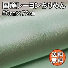 送料無料 レーヨン ちりめん 生地 50㎝ ライトグリーンA 黄緑 布 AD10