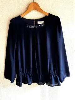 Aylesbury ネイビー フリルブラウス9サイズ