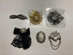 ヴィンテージ風ブローチ6点セット