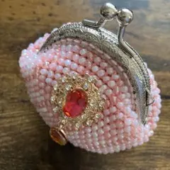 ビーズがま口　手編み　ハンドメイド