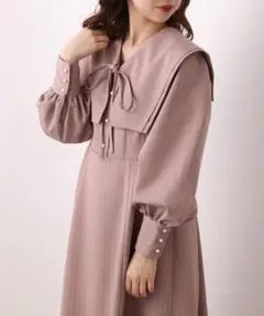 【NICE CLAUP】ビッグカラーフレアワンピース