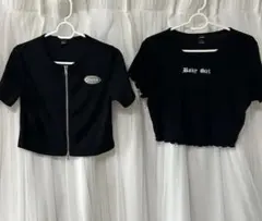 SHEIN tシャツ 2個 セット ブラック 黒