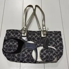 COACH パッチワーク ショルダーバッグ ブルー ハンドバッグ コーチ
