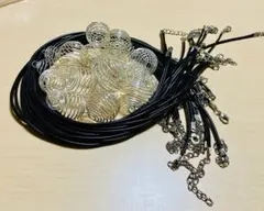 ランダムスパイラルビーズケージとネックレスパーツ各10点セット