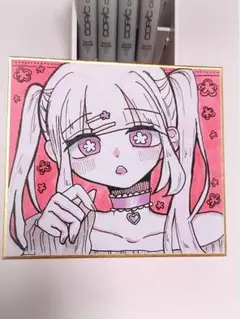 手描きイラスト 色紙イラスト 原画