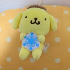 Sanrio　ポムポムプリン ぬいぐるみストラップ 雪の結晶のサムネイル