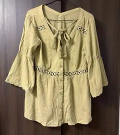 MOUSSY レディース　トップス　ブラウス　七分袖　コットン100%