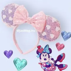 ディズニーモチーフ　カチューシャ　ミニー　パルパルーザ　海外 ピンク リボン