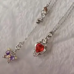 ANNA SUI アナスイ　ハート　蝶　蝶々　カスタム　ネックレス