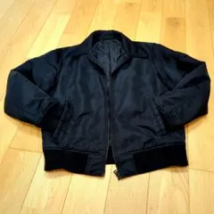 【美品】UNIQLO フライトジャケット 襟付き MA-1 M ブラック