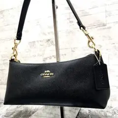 極美品✨ コーチ シャーロット アクセサリーポーチ 2way ブラック レザー