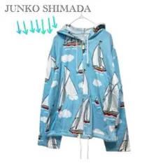 ジュンコシマダ ヨット柄 パーカー M 総柄 個性派 春 カジュアル