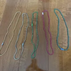 カラフルビーズネックレス5本セット