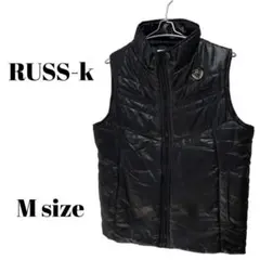 【RUSS-K】ラスケー・メンズ・中綿ナイロンベスト・ Mサイズ・ブラック