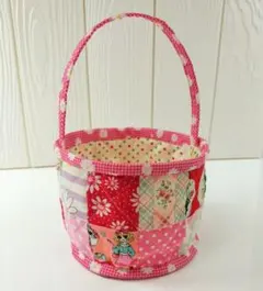☆ハンドメイド 布バスケット 小物入れ　おとめちっく　レトロ