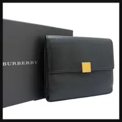 ポーチ付き】 BURBERRY パットン Dリング クラッチバッグ 黒 メンズ 