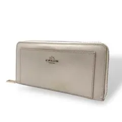 COACH Zip Around Wallet Ivory Leather