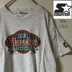 90s STARTER/福岡ダイエーホークス プリントtシャツ/L/グレーのサムネイル